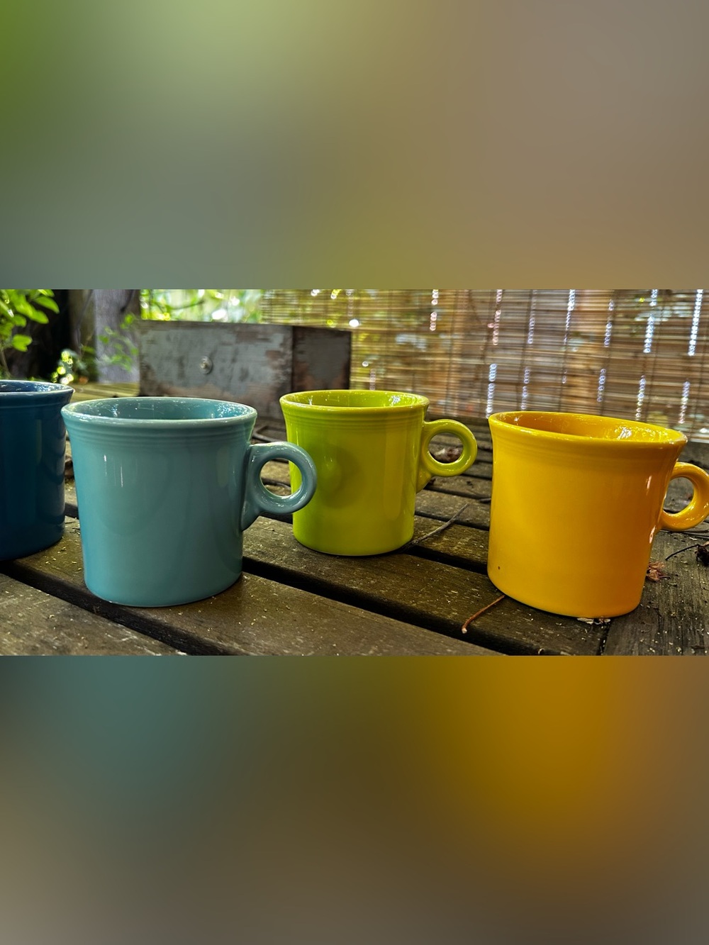Fiestaware set of 5 Color Mugs - lapis Blue, turquoise Aqua, Lime, daffodil - Picture 3 of 5